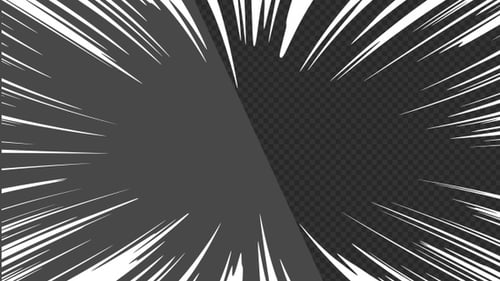 3D Animation of Anime Speed Lines Overlay Effect | Alpha Channel