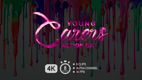 Young Carers Action Day Text Animation