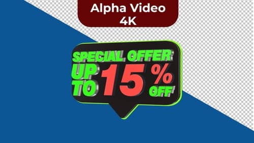 3D Animated Special Offer Speech Bubble with Glowing Text