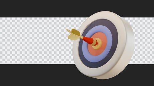 Modern 3D Dart Hits Target Animation