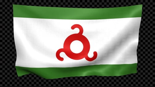 Realistic Waving Flag of Ingushetia Animation