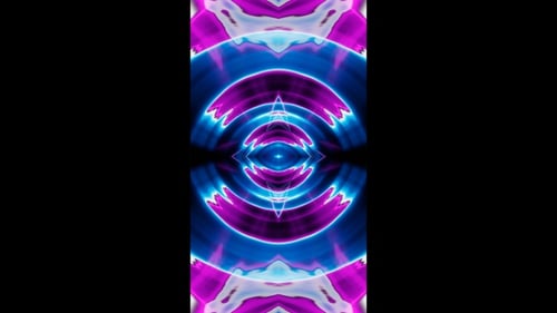 Vertikale abstrakte Neon-VJ-Loop-Animation mit violettem und blauem Blitz