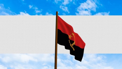 Waving Angola National Flag with Realistic Cloth Dynamics