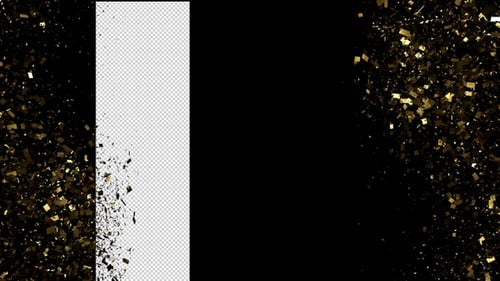 Golden Confetti Particles Explosion Overlay