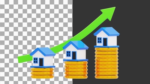 3D-анимация роста цен на жилье | Alpha Channel