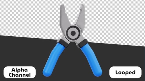 3D-Animation von Zangen mit Alphakanal — Reparatur- und Konstruktionsvisualisierung