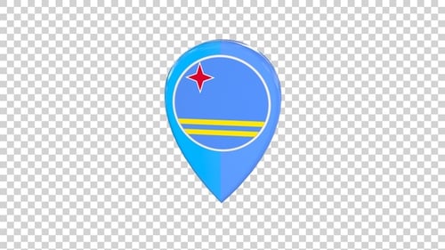 Aruba-Flaggenkarte Pin Alpha