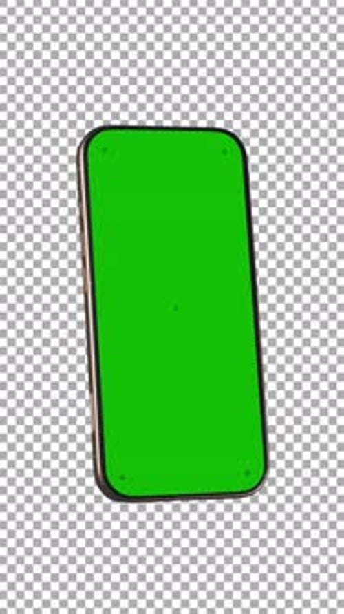 Orange Modern Smartphone Rotating Vertically — Chroma Key Screen with Tracking Markers for UI Mockup