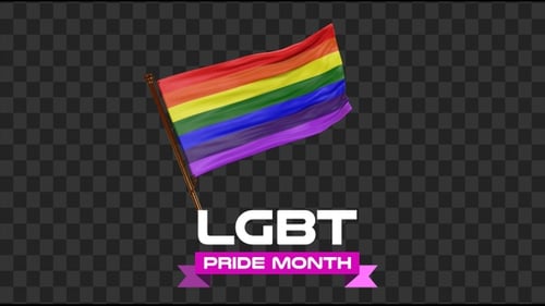 Waving Rainbow Flag for LGBT Pride Month Celebration