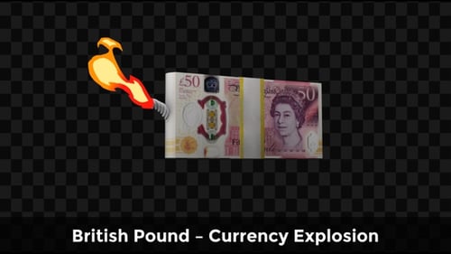 Britisches Pfund Animation — Währungsexplosion