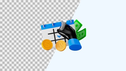 3D Animation Icon of Pay Day | Alpha Channel