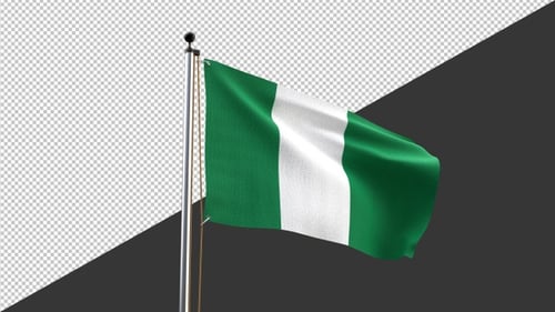 Realistic Waving Nigeria National Flag Animation