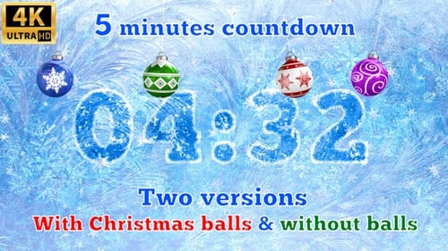 Christmas Countdown Timer with Frosted Numbers and Ornaments