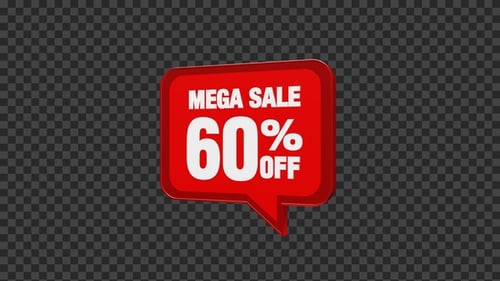 Insignia de descuento del 60 por ciento de descuento en Mega Sale