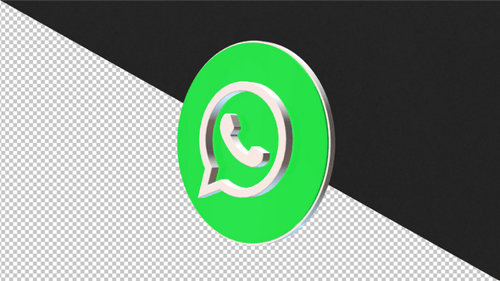 3D WhatsApp Icon Rotating Animation