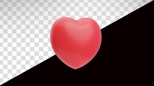 Pulsating 3D Red Heart Animation
