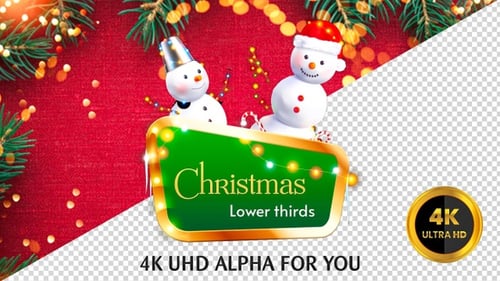 Christmas Title Card with Animated Snowmen
