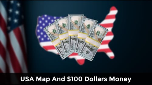 USA Map And $100 Dollars Money