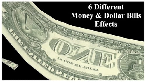 Falling One Dollar Bills Animation Loop