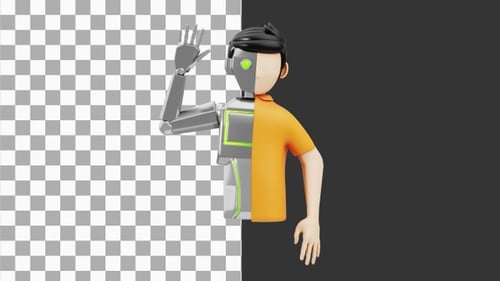 Animation 3D de l'humanoïde Chat Gpt | Alpha Channel