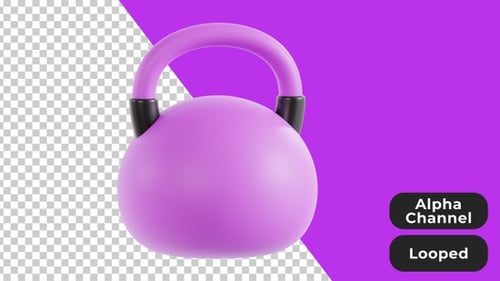3D Animated Kettlebell | Alpha Channel