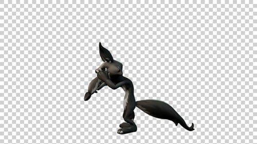 Coyote Cartoon Failure Animation Side View