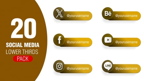 Modern Gold Social Media Lower Thirds Username Reveal
