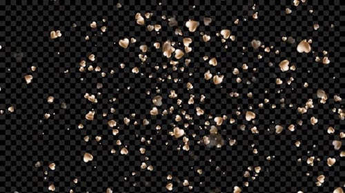 Golden Hearts Falling Elegant Celebration Overlay