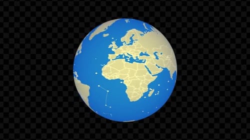 Modern Animated Earth Globe with Global Network Connections