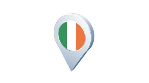 Animated 3D Ireland Flag Map Pin