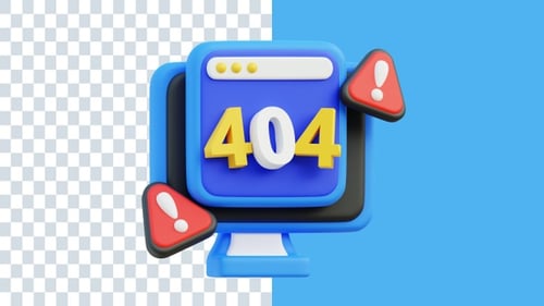 404 Error 3D Animations | Alpha Channel