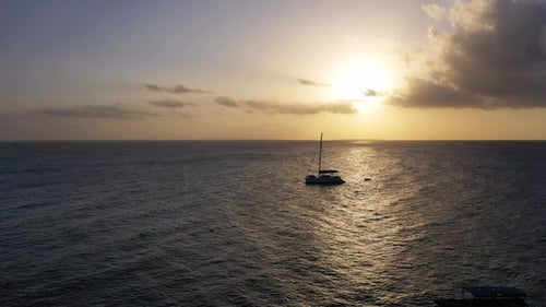 Romantic colorful sunset at the sea. Majestic summer landscape. Beauty world, travel, holidays.