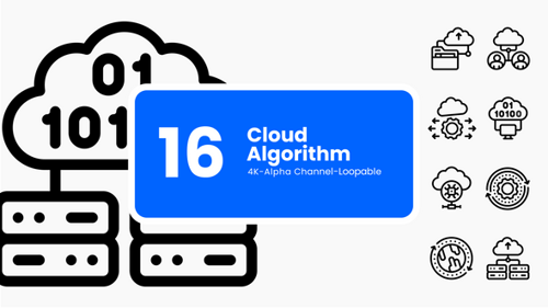 Cloud Computing Animated Icons – Tech Motion Graphics in 4K