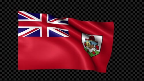 Realistic Waving Bermuda National Flag Animation