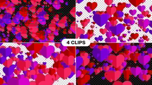 Flat Design Heart Animation Reveal