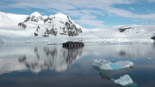 Cruise ship in the ocean. Travel on luxury large cruise ship. Journey concept. Cruise liner sailing.