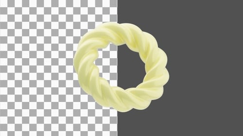 3D-Zusammenfassung der geflochtenen kreisförmigen Schleifenstruktur | Alpha Channel