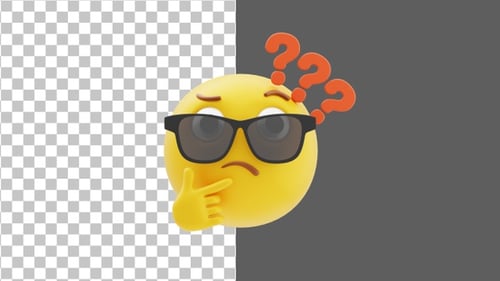 3D Thinking Face Emoji | Alpha Channel