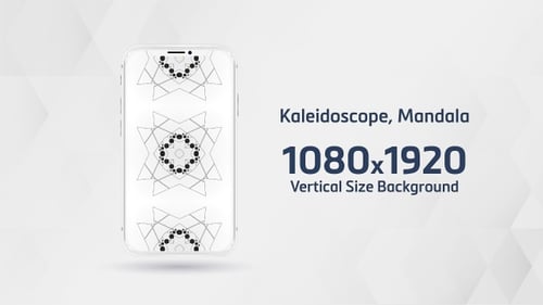 Mandala with Kaleidoscopic abstract background, geometric, graphic, circle, ornament, Vertical Loope