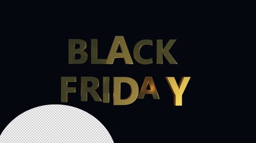 Gold Metallic 3D Black Friday Text Reveal Animation