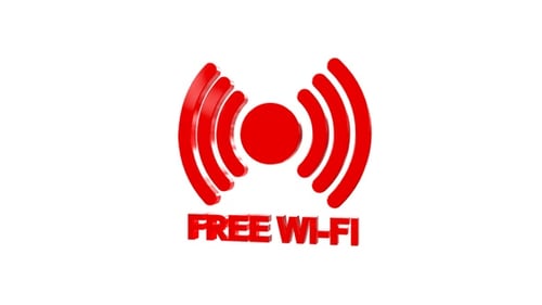 Animated Red 3D Free Wi-Fi Icon Loop