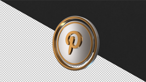 3D Metallic Pinterest Logo Spin Animation