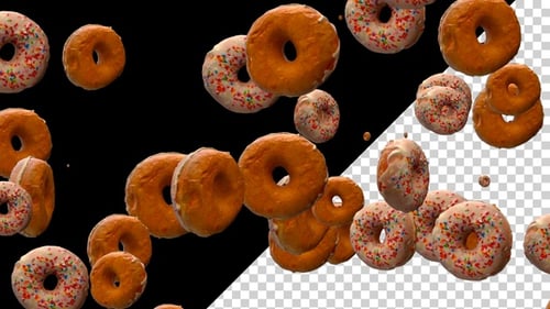 Animated Falling Donuts with Sprinkles and Glaze