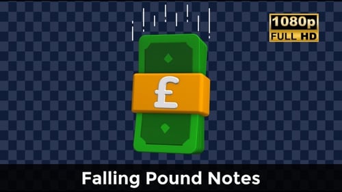 Fallende Pfundnoten — Animation zu Wohlstand und Gewinn