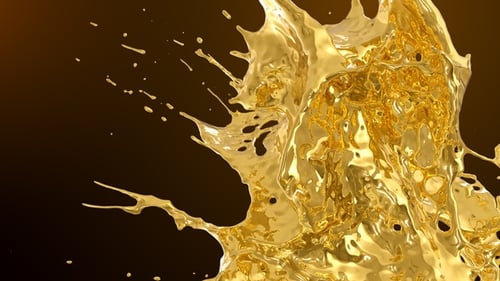 Gotas de oro que chocan contra Splash V5