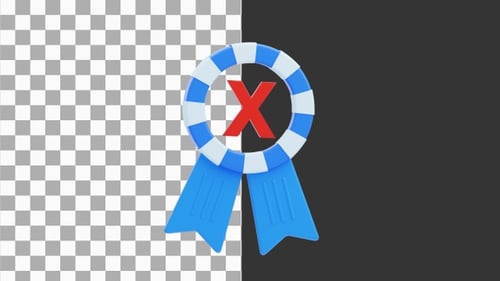 Animação 3D da lista de verificação errada | Alpha Channel