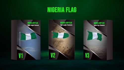 Realistic Looping Nigeria Flag Waving Animation on Alpha