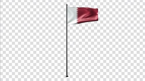 Animated Qatar Flag Waving on White Background