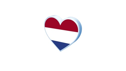 3D Animated Netherlands Flag Heart Rotation
