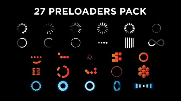 27 Animated Preloaders Pack. Loop Animation With Alpha Channel ...